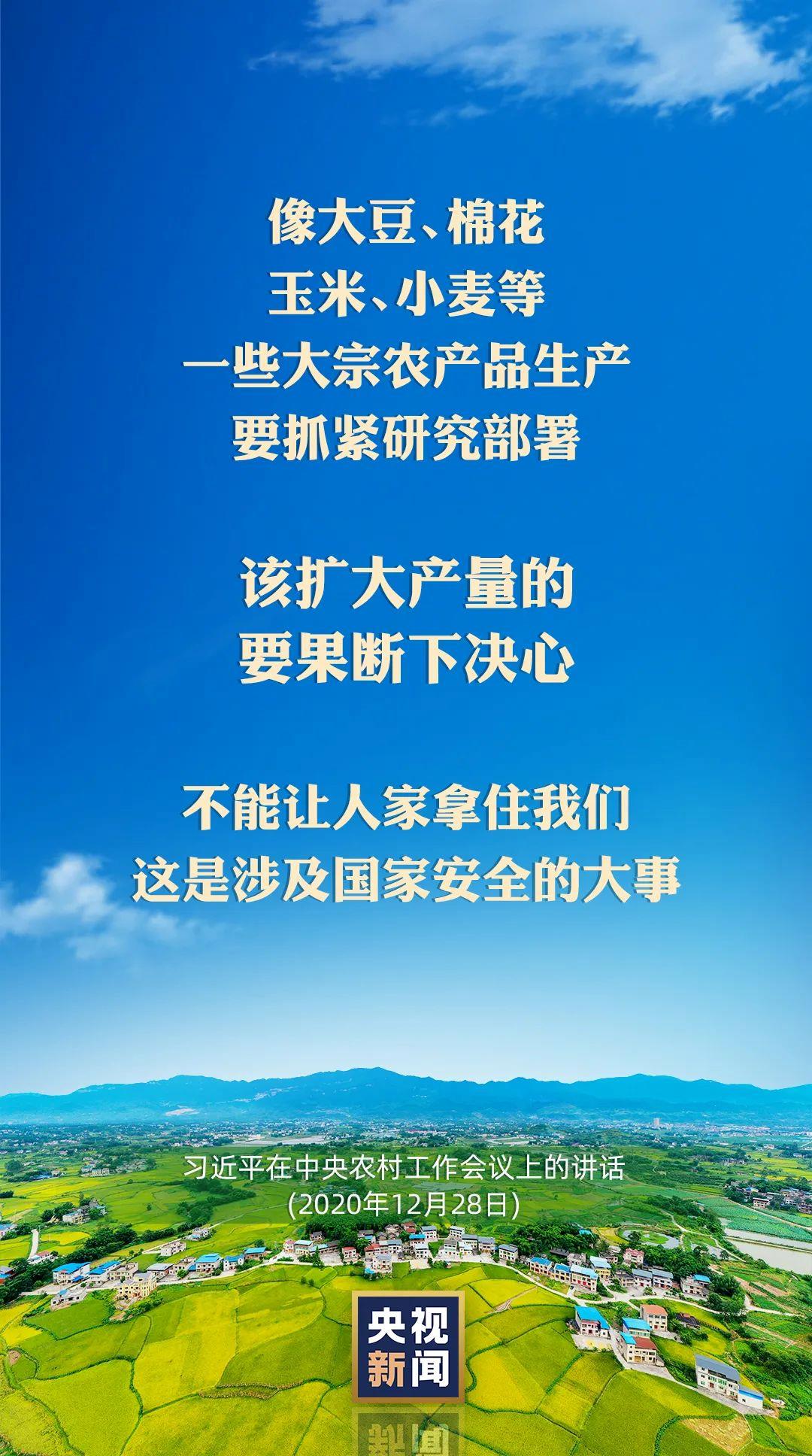 习近平：以国内稳产保供的确定性来应对外部环境的不确定性