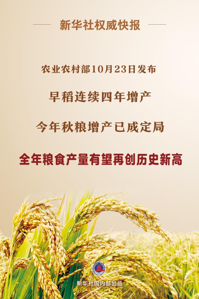 新华社权威快报|今年秋粮增产已成定局