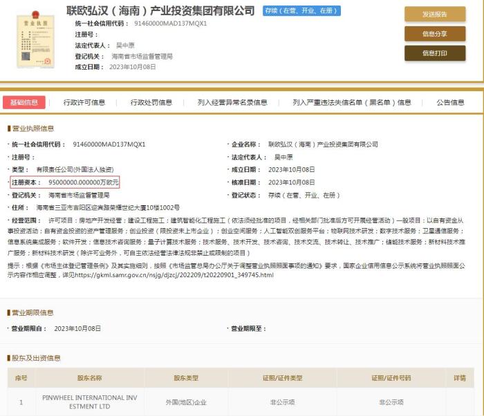  国家企业信用信息公示系统截图。