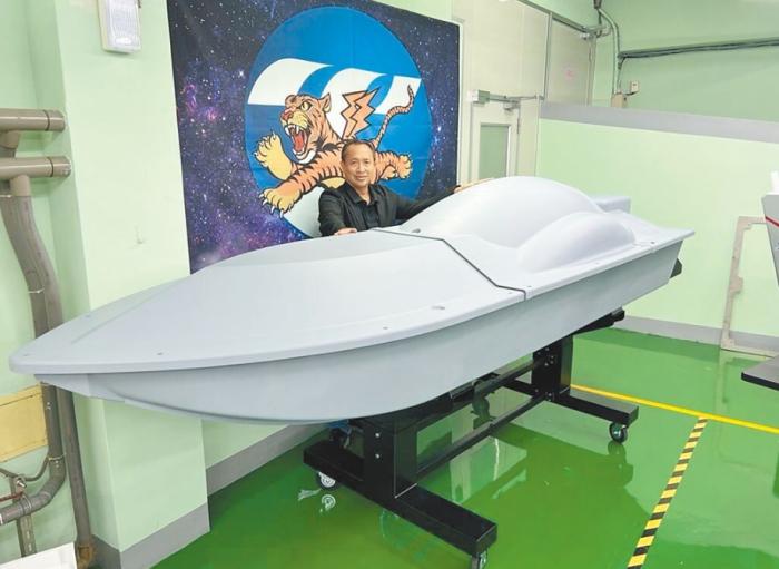 雷虎科技日前发布“海鲨号”海上无人艇。图片来源：台湾《中国时报》。