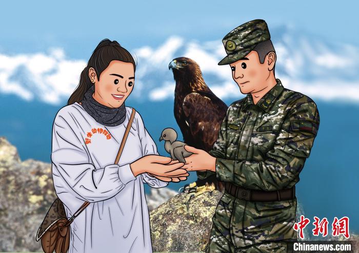 青海武警手绘“环保”海报呼吁保护高原生态