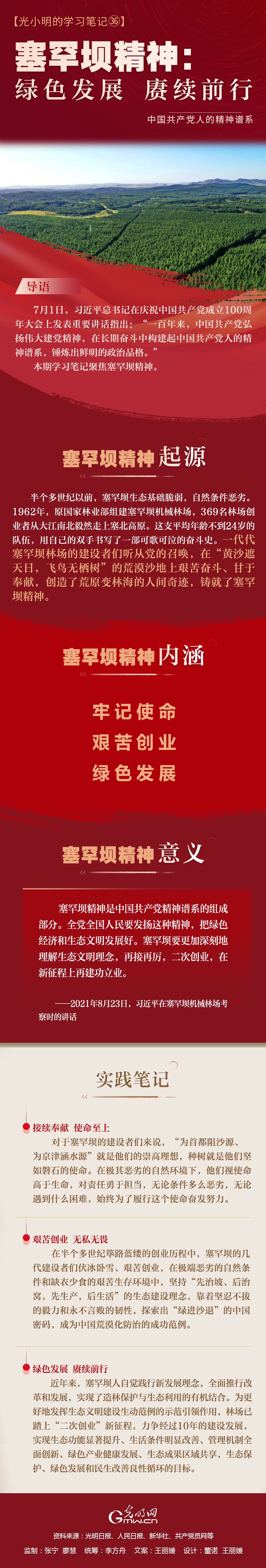 【光小明的学习笔记 】塞罕坝精神：绿色发展 赓续前行