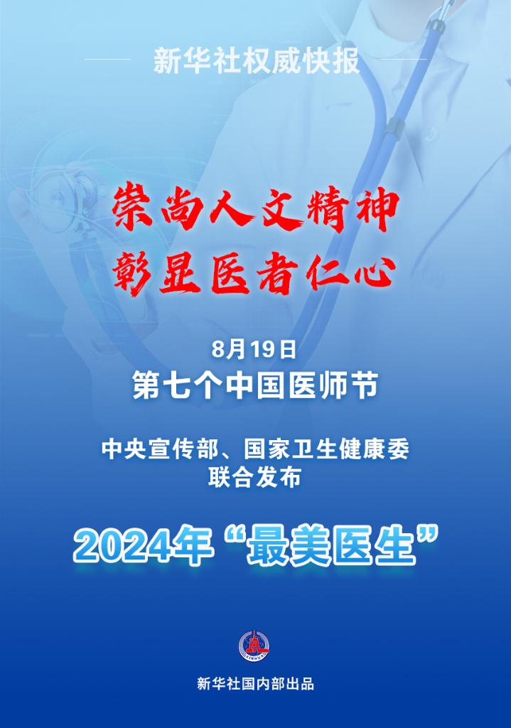 新华鲜报|致敬“白衣战士”！2024年“最美医生”发布